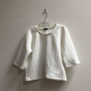 Dotti NWOT White Quarter Sleeve Crop Sweater